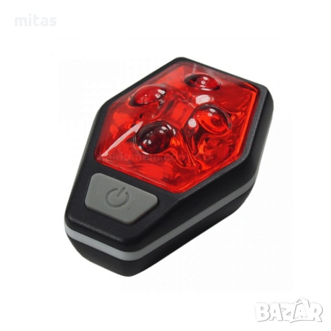 Задна LED стоп светлина за велосипед RAYPAL - 80Lum, 4xLED, 2xAAA, 35g, снимка 4 - Аксесоари за велосипеди - 29759244