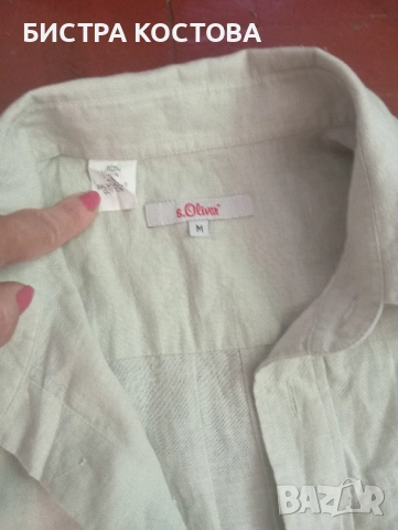 Мъжка ленена риза, марка Oliver , снимка 6 - Тениски - 51726521