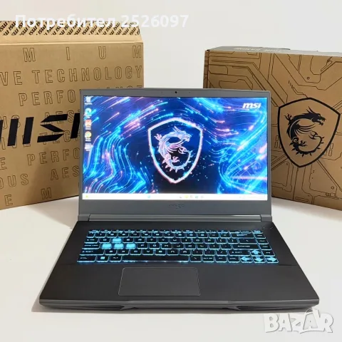 MSI Thin 15/IPS 144HZ/Ryzen 5 7535HS/RTX 4060 8GB/16GB DDR5/1TB/ГАРАНЦИЯ, снимка 7 - Лаптопи за игри - 56038194