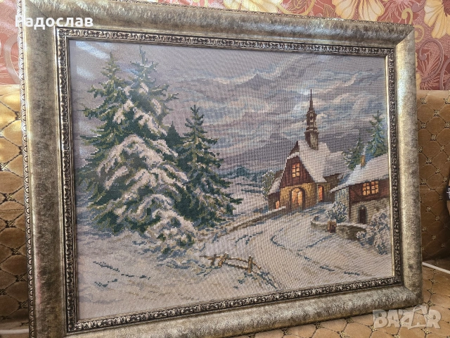 ГОБЛЕН "ПАРАКЛИСЪТ" DMC КОНЦИ, снимка 3 - Гоблени - 54234371