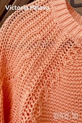 Кроп пуловер реглан в  нюанс „Peach Fuzz“ , снимка 6 - Блузи с дълъг ръкав и пуловери - 53957852