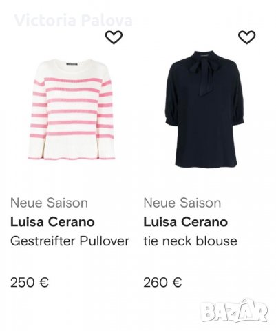 Блуза лукс модна къща  LUIZA CERANO, снимка 10 - Блузи с дълъг ръкав и пуловери - 39507122