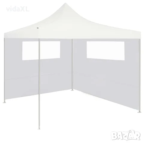 vidaXL Странична стена за шатра с прозорци, 6x2 м, бяла(SKU: 3070416), снимка 2 - Градински мебели, декорация  - 56135585