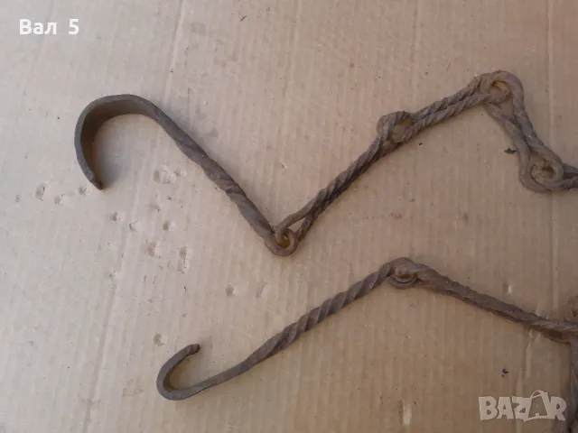 Стара верига за огнище от ковано желязо , здрава, снимка 4 - Антикварни и старинни предмети - 50327363