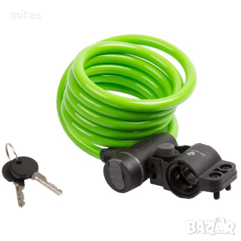 Заключващо устройство за велосипед с ключ M-WAVE, 180см/10mm, Цветове, снимка 5 - Аксесоари за велосипеди - 44396229