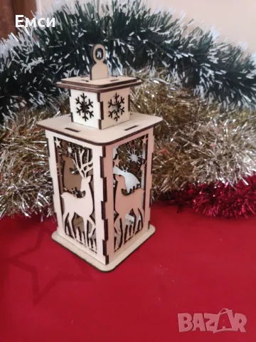 дървени коледни -елхи,фенери,къщички , снимка 6 - Коледни подаръци - 48122585