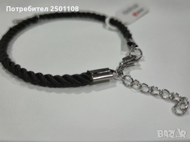 Мъжка гривна със стоманено кръстче, снимка 2 - Гривни - 51618647