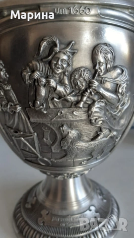 Комплект за вино "Рембрант" от калай Antik*Vintage #1171 , снимка 6 - Антикварни и старинни предмети - 53096113