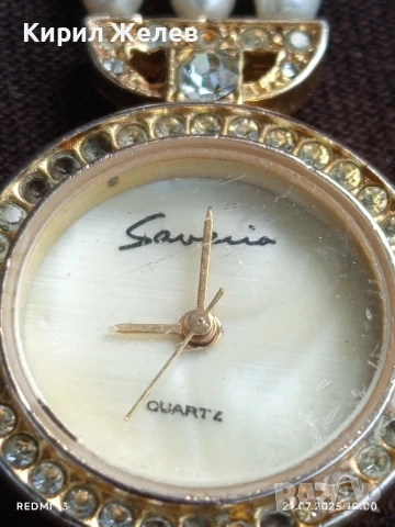 Дамски часовник Savelia Quartz красив стилен дизайн кристали,седеф 50238, снимка 8 - Дамски - 51088261