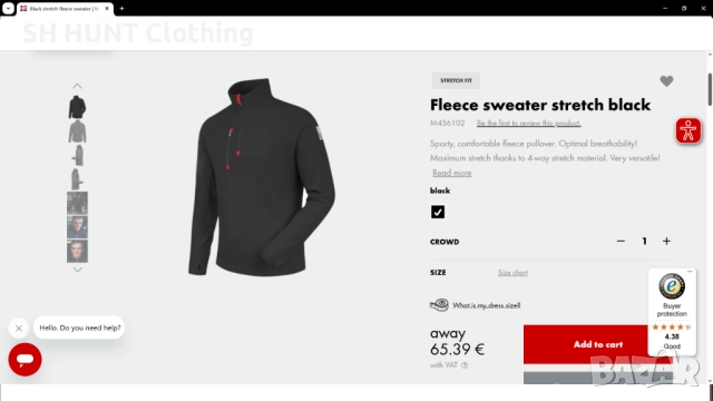 WURTH MODYF M456102002 Fleece Sweater Stretch размер M работна горница W4-448, снимка 2 - Суичъри - 52075887