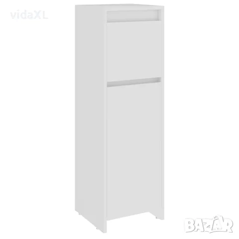 vidaXL Шкаф за баня, бял, 30x30x95 см, инженерно дърво