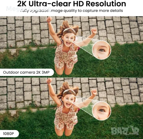 Комплект 2 броя Смарт Камери AOQEE C1 – 2K Ultra HD за Външно и Вътрешно Наблюдение, снимка 6 - IP камери - 55734878
