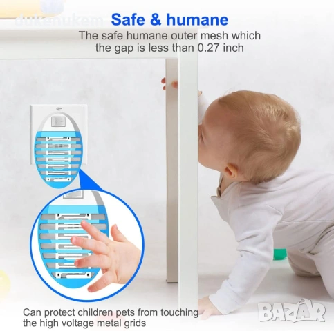 Електрическа лампа против комари и насекоми 2025 – комплект 4 бр., снимка 5 - Други стоки за дома - 53032851