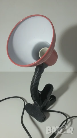 Червена настолна лампа с щипка за бюро/маса, снимка 2 - Настолни лампи - 51316814