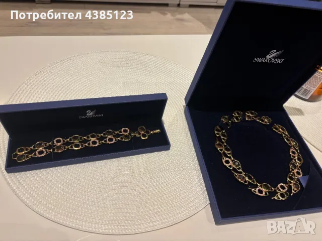 Колие swarovski, снимка 2 - Бижутерийни комплекти - 49059311