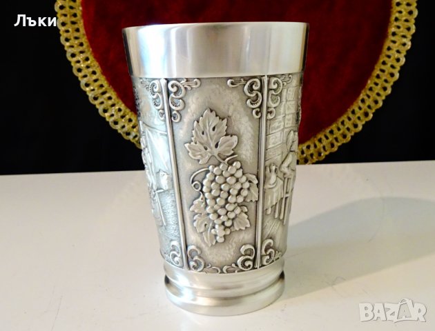 Чаша,халба от калай,ловна тема,350 мл. , снимка 2 - Антикварни и старинни предмети - 37783626