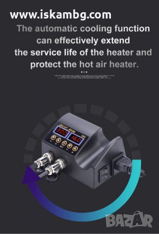 Професионална!!! Станция за горещ въздух и поялник за запояване LCD дисплей - КОД 8858, снимка 8 - Поялници и запояване - 34171526