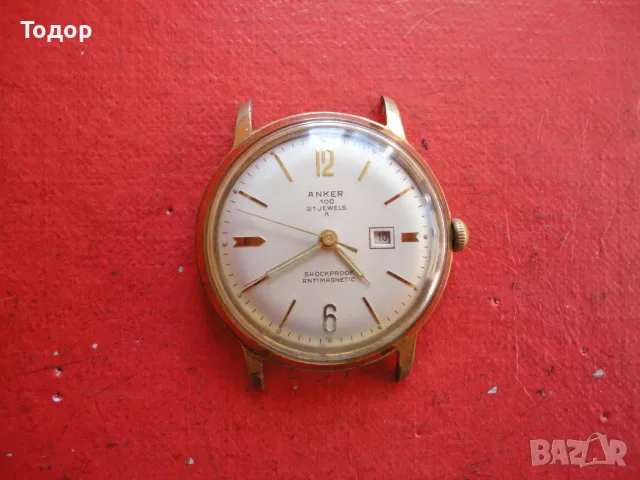 Позлатен мъжки часовник Anker 100 21Jewels A, снимка 2 - Мъжки - 56206145
