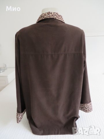 Пролетно яке с леопардови акценти, L, кафяво, снимка 6 - Якета - 31497682