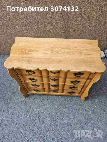 Масивен дъбов скрин в стил Чипъндейл, снимка 3 - Скринове - 49029404