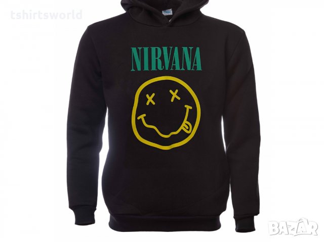 Нов мъжки суичър с трансферен печат на музикалната група Nirvana (Нирвана), снимка 3 - Суичъри - 31757713