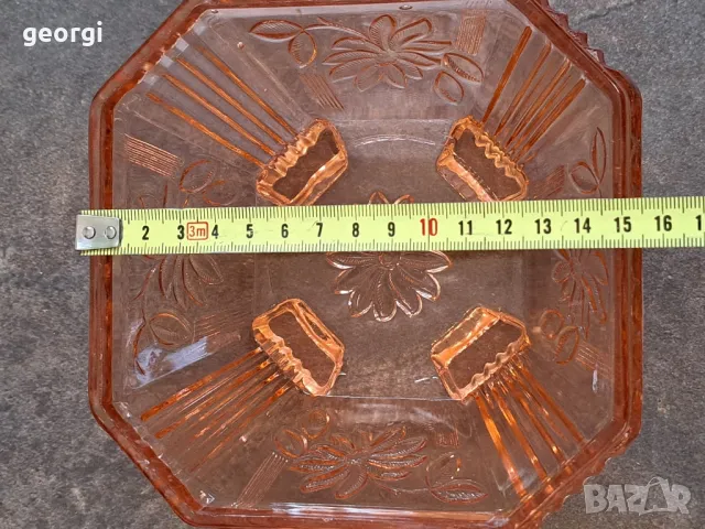 Стара стъклена бонбониера стил Art deco, снимка 6 - Други ценни предмети - 47747311