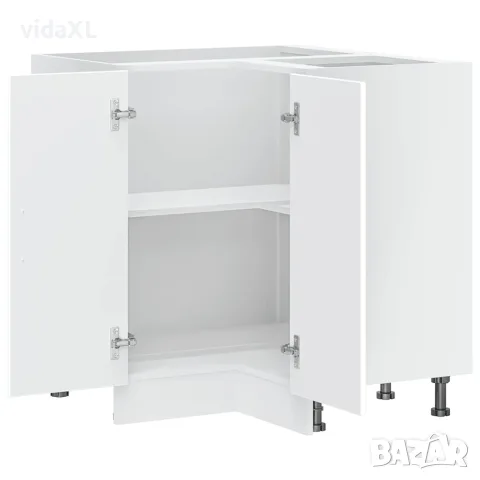 vidaXL Кухненски ъглов шкаф Porto, бял, инженерно дърво, снимка 6 - Шкафове - 56148235
