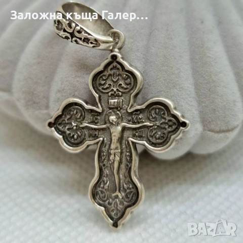 Сребърен кръст 925 проба - 3,2 г, снимка 2 - Колиета, медальони, синджири - 54214846