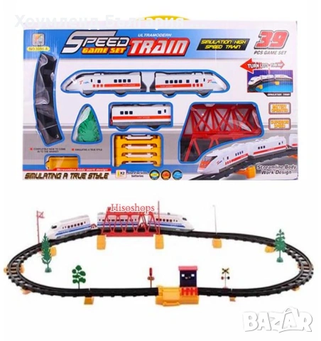 Влак стрела 39 части - релси, дървета и прелези, снимка 2 - Коли, камиони, мотори, писти - 54304450