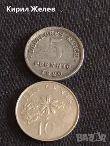 Лот монети от цял свят 10 броя АМЕРИКА, СИНГАПУР, ГЕРМАНИЯ ЗА КОЛЕКЦИЯ ДЕКОРАЦИЯ 40481, снимка 6 - Нумизматика и бонистика - 44383316