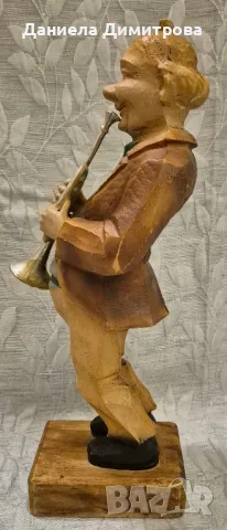 Дървена фигура, музикант, снимка 5 - Антикварни и старинни предмети - 50321329