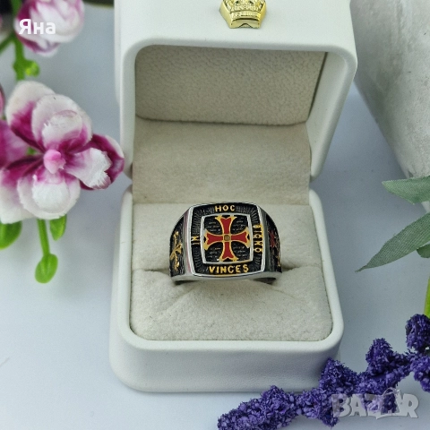 18к позлатени Масивни пръстени от медицинска стомана, снимка 6 - Пръстени - 52869167