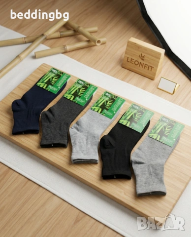 Мъжки Бамбукови Чорапи Leonfit – Антибактериални (40-43 и 43-46) 5чф.