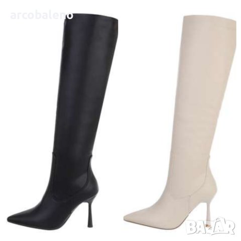 Дамски ботуши на висок ток, 2цвята 