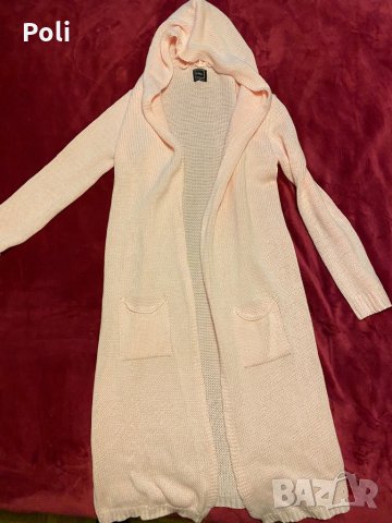 Дълга плетена жилетка