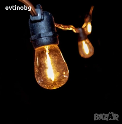 Водоустойчив гирлянд за външно осветление с 10 броя LED крушки, снимка 4 - Други - 54058121