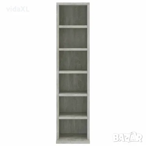 vidaXL Етажерка за дискове, бетонно сива, 21x20x88 см, инженерно дърво, снимка 4 - Етажерки - 56147727