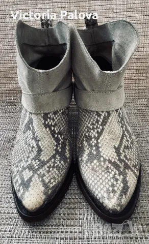 Кожени  боти змийски принт TRAFALUC Испания, снимка 15 - Дамски боти - 49276746