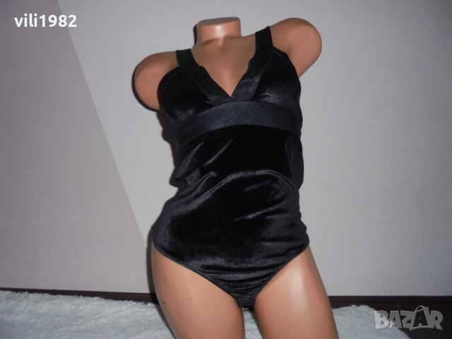 Vero moda Дамско черно боди кадифе, снимка 1 - Бельо - 44726273