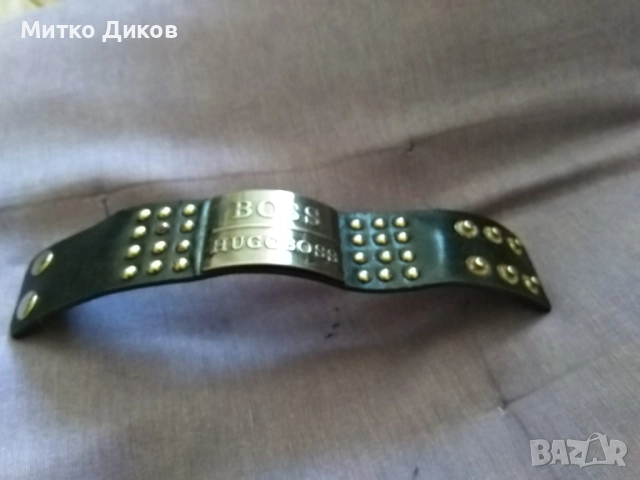 Верижка за ръка маркова на Хуго Бос метал естествена кожа 232х43мм три позиции
