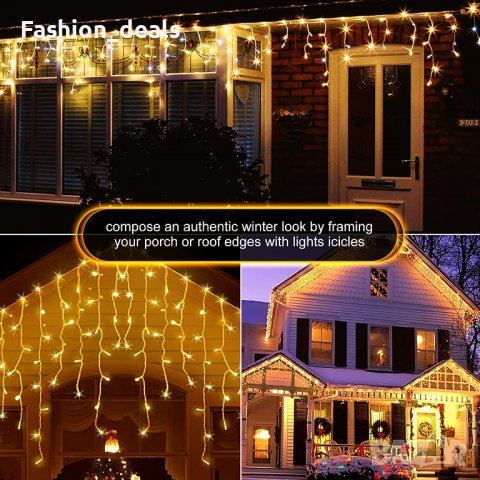 Нови 4 метра 240 LED светлини Лампички декорация украса Коледа двор, снимка 4 - Декорация за дома - 39374481