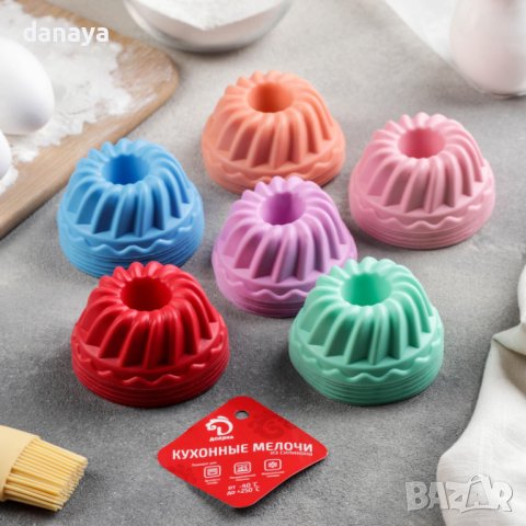 3904 Силиконови форми за мъфини, 6 броя, снимка 8 - Форми - 42841042