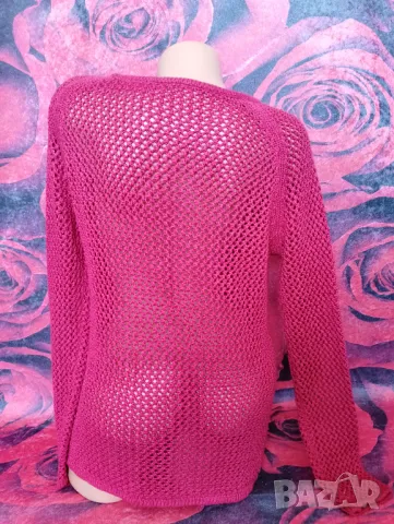 Малиново червена блуза Плетиво Л, снимка 2 - Блузи с дълъг ръкав и пуловери - 49410926