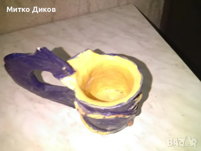 Метална халба тигър ръчна изработка винтидж Н-170мм Фи61мм настрани 185мм с дръжката, снимка 4 - Колекции - 48472995