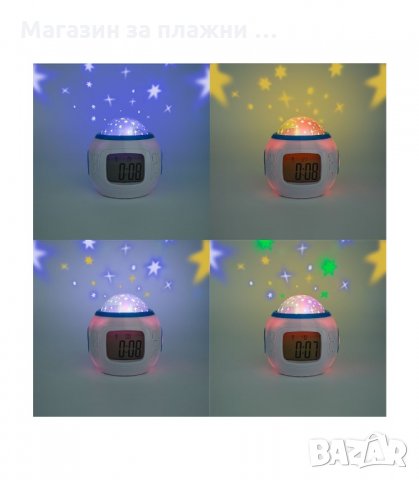 ДЕТСКИ НАСТОЛЕН МУЗИКАЛЕН ЧАСОВНИК С ПРОЖЕКТОР ЗА ЗВЕЗДИ - код 1038, снимка 5 - Други - 34240810