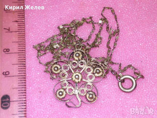 СТАР ФЛОРАЛЕН ФИЛИГРАНЕН РЕТРО СРЕБЪРЕН МЕДАЛЬОН ВИСОКА ПРОБА СРЕБРО със СРЕБЪРНА ВЕРИЖКА 41958, снимка 9 - Антикварни и старинни предмети - 44393989