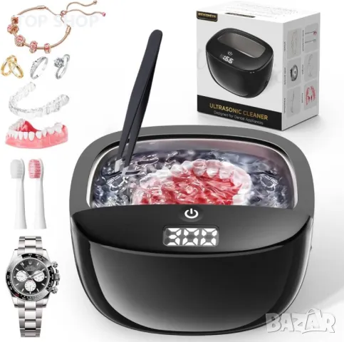 Безжичен ултразвуков почистващ уред за протези, фиксатор, алайнер, предпазител за уста и др.