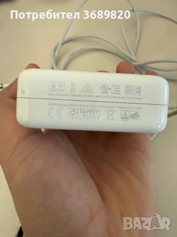 Оригинално зарядно за Macbook, снимка 3 - Лаптоп аксесоари - 52398861