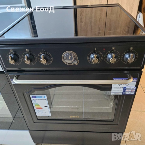 черна ретро печка GORENJE - 60 см., снимка 2 - Печки, фурни - 52570609