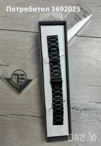 Сменяема каишка за часовник Samsung Galaxy Watch 42, черен металик, неръждаема стомана, снимка 2 - Samsung - 48420899